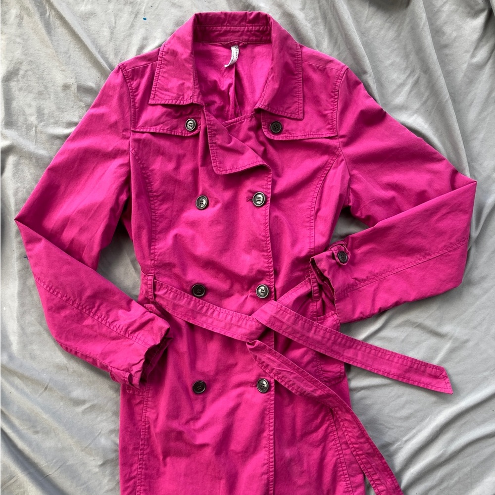 Fuschia Trench Coat